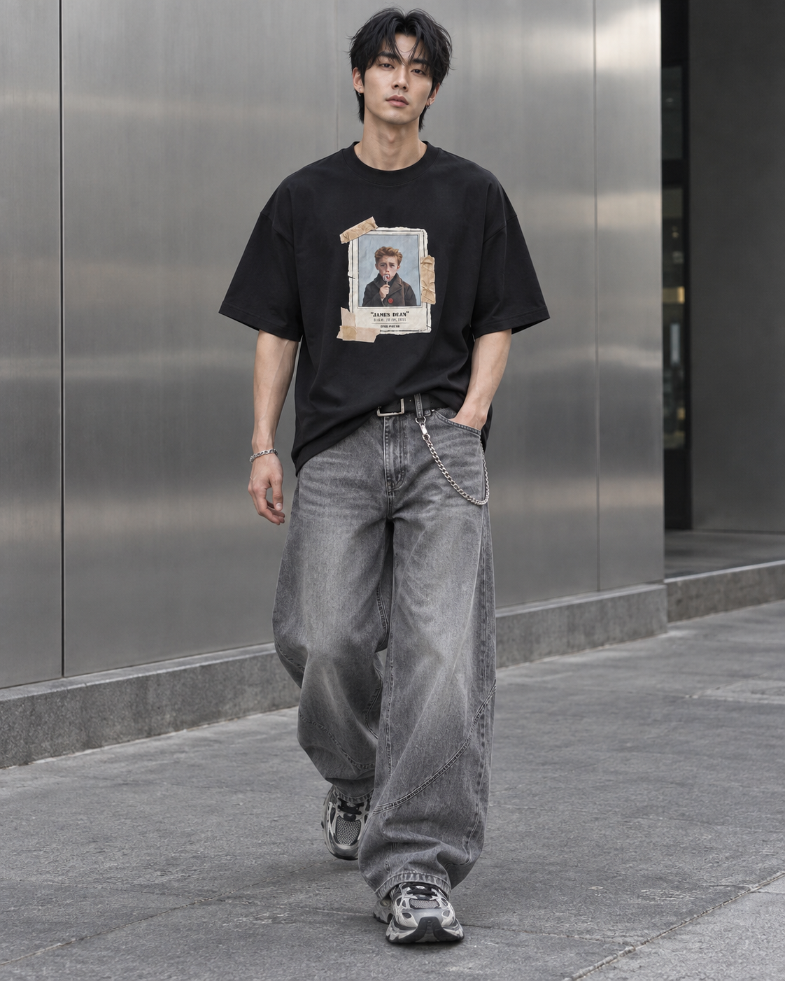     キャンディポートレートTシャツ　ブラック サイズ: S