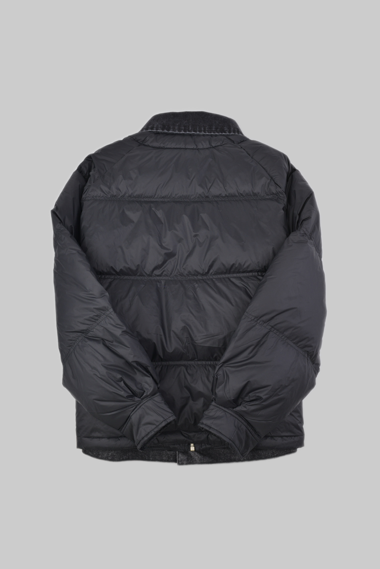 KURORO HYBRID DENIM DOWN JACKET – BLACK ON BLACK ハイブリッド デニムダウンジャケット〈オールブラック〉 サイズ: M