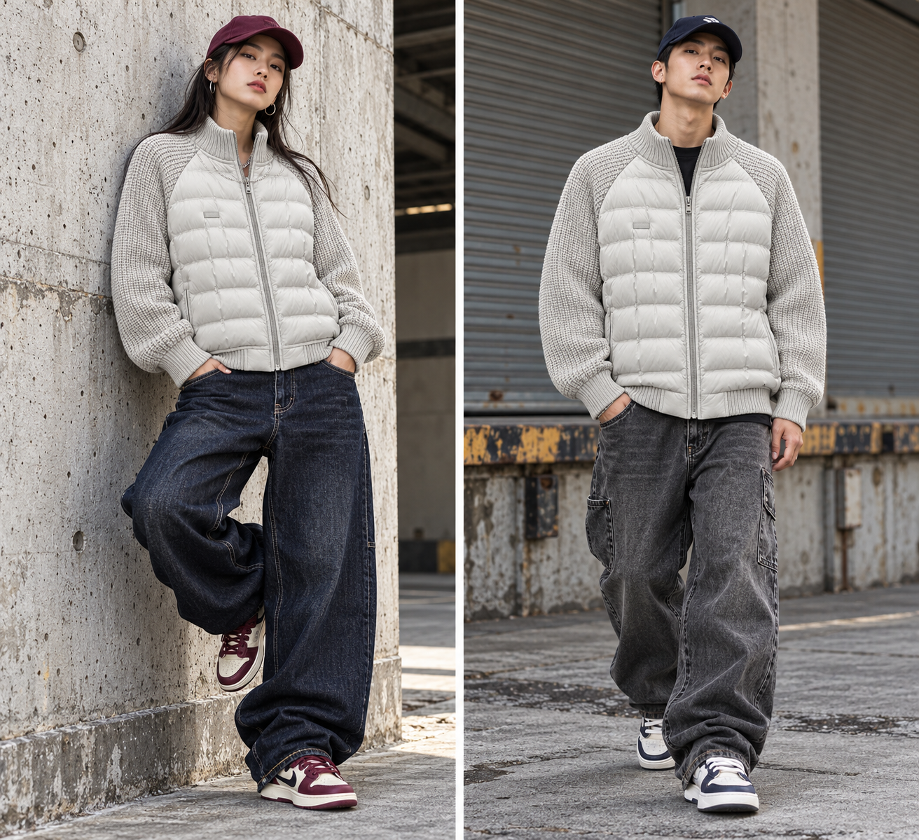KURORO フューズ ニットダウンブルゾン アイスグレー サイズ: M
