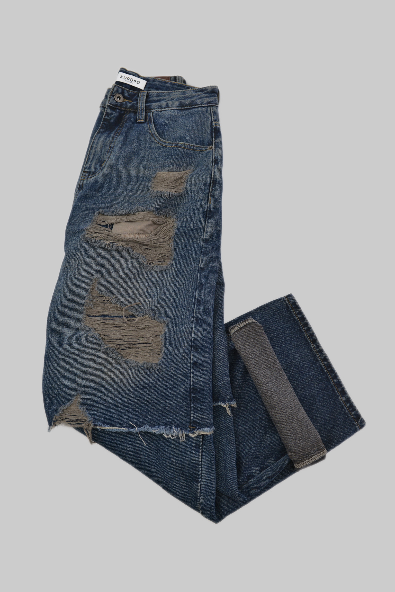 Destroyed Layered Denim Pants / デストロイレイヤードデニムパンツ サイズ: S
