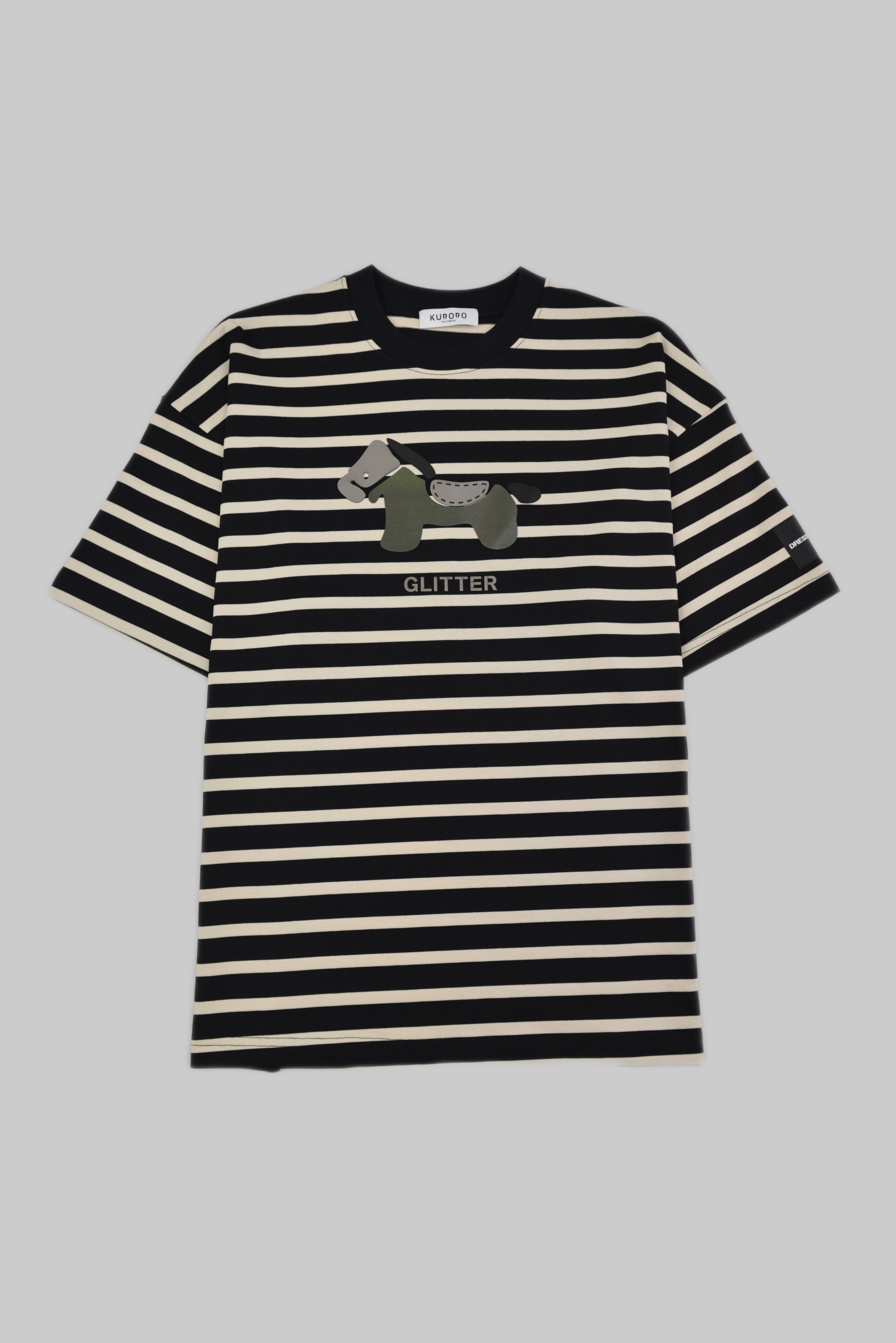 ロイヤルホースボーダーTシャツ 　モノクロストライプ