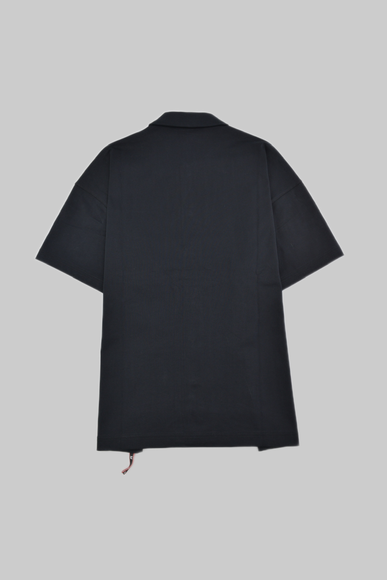 ミニマルオープンカラーショートスリーブシャツ　ジェットブラック サイズ: M