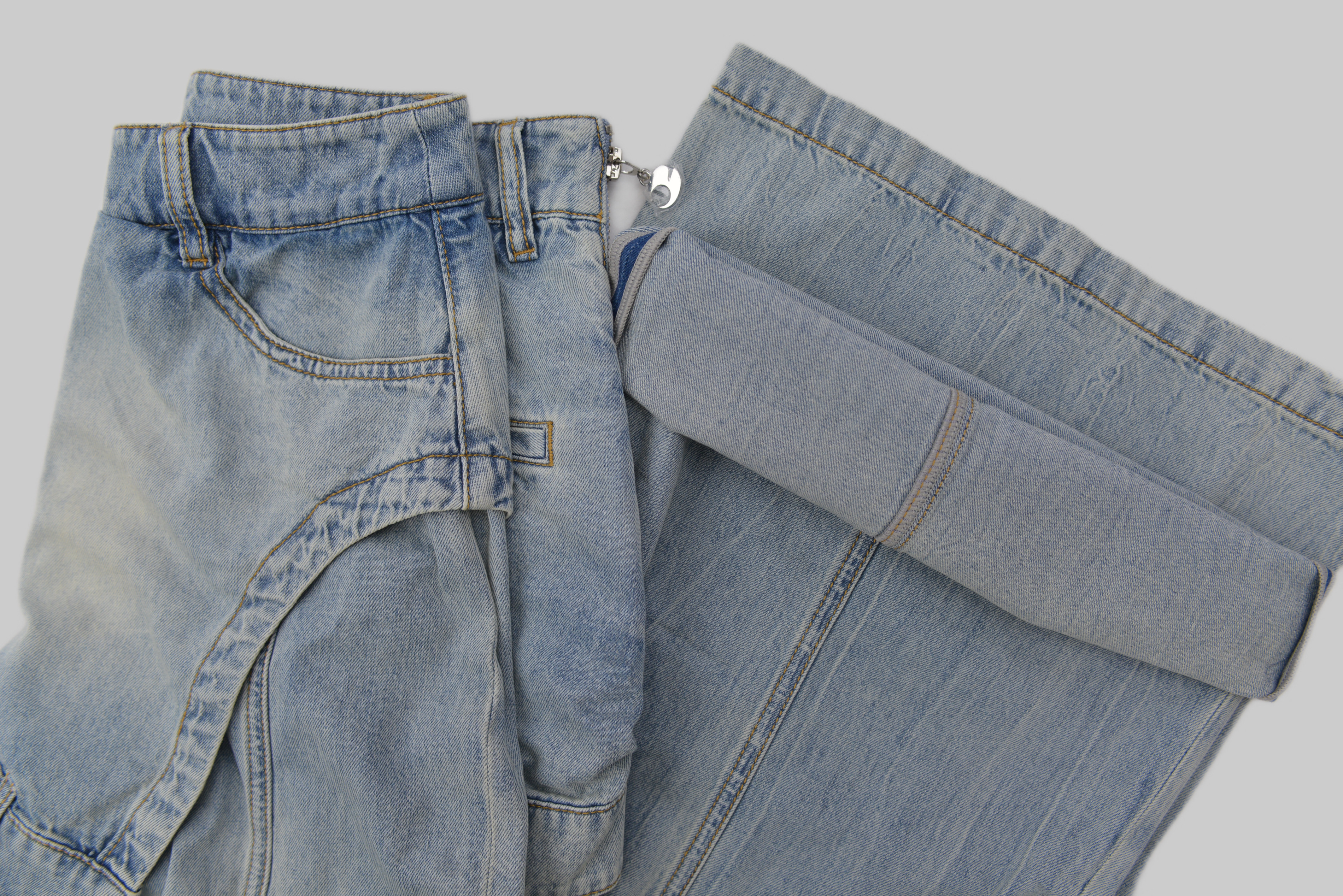 KURORO レディース レイヤードラップ ワイドデニムパンツ サイズ: S