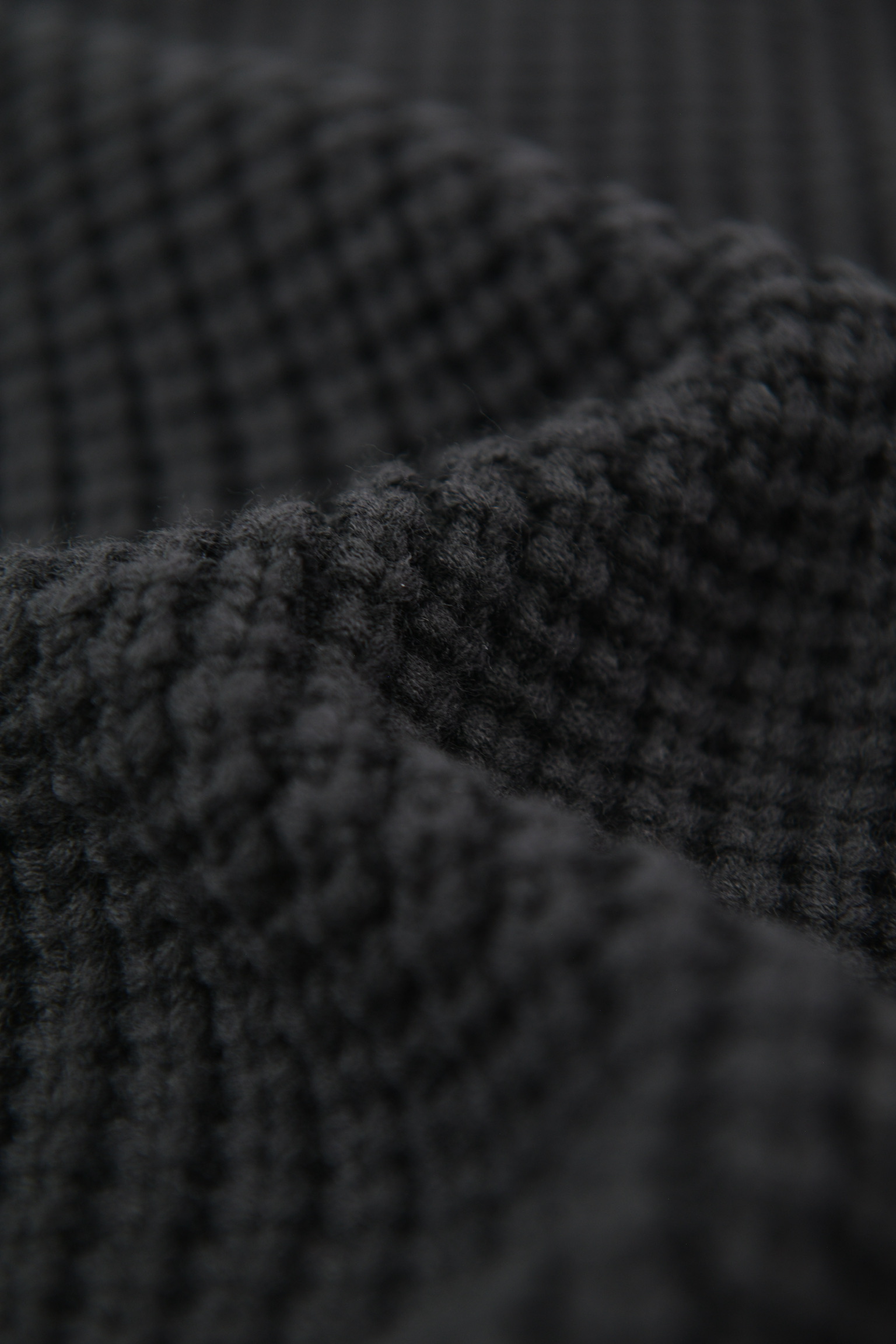 KURORO HEAVY WAFFLE HIGH-NECK KNIT / （ヘビー ワッフル ハイネック ニット） Black サイズ: L
