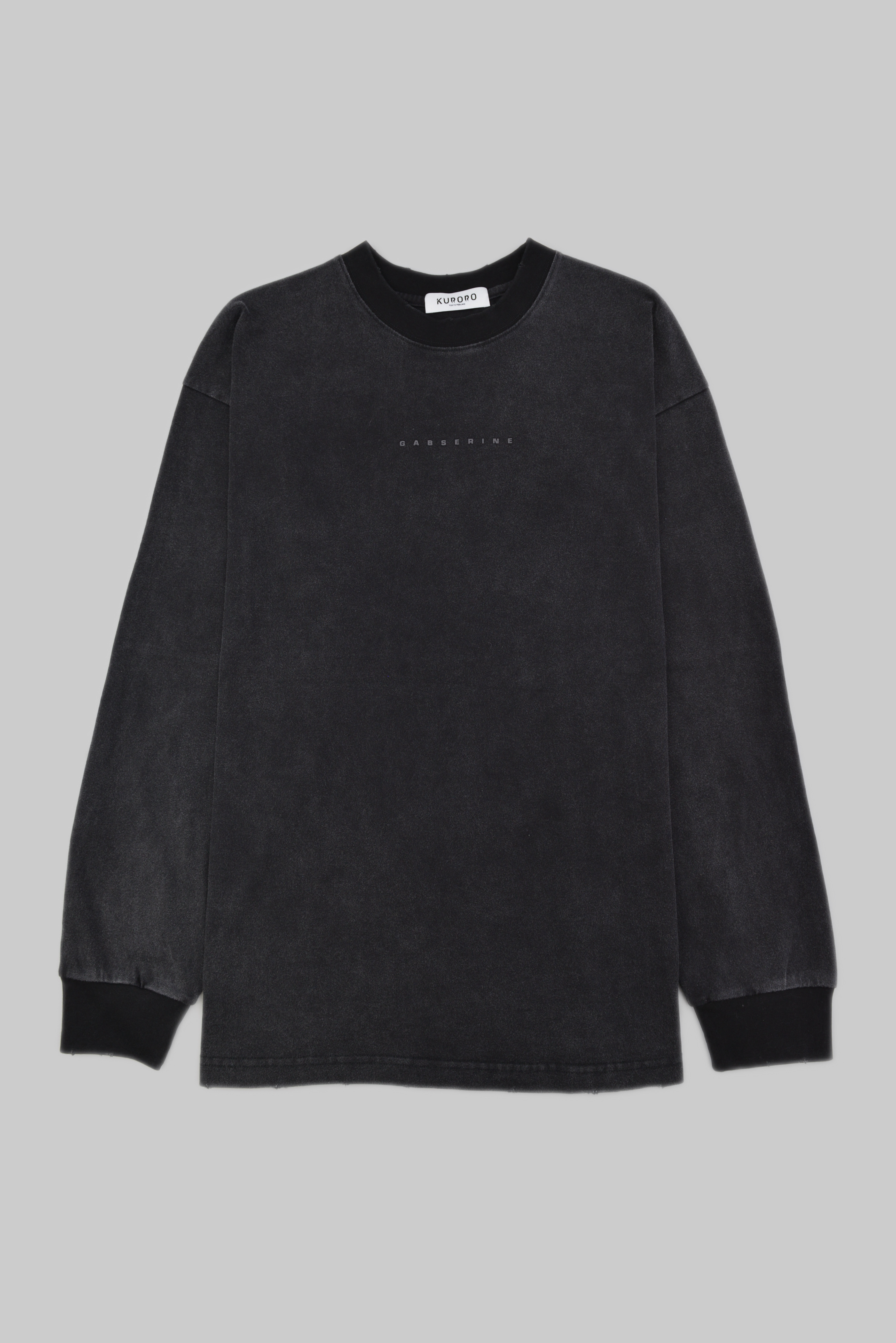 GASSERINE ピグメントウォッシュ ドロゴ ロングスリーブTシャツ　BLACK サイズ: S
