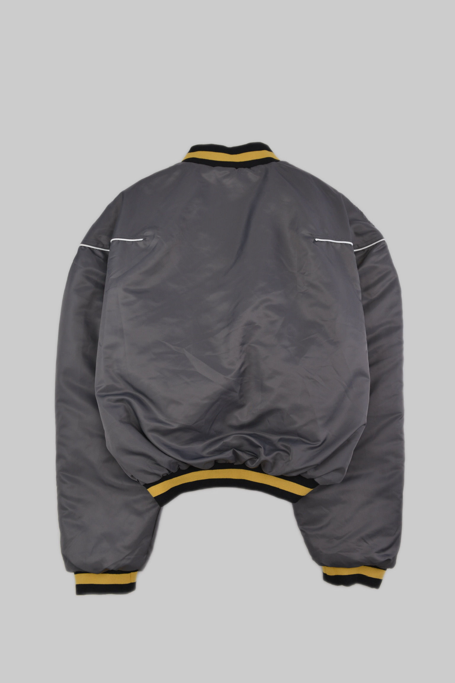 KURORO クロップドボリュームスタジャン KURORO Cropped Volume Stadium Jacket　グレー サイズ: M