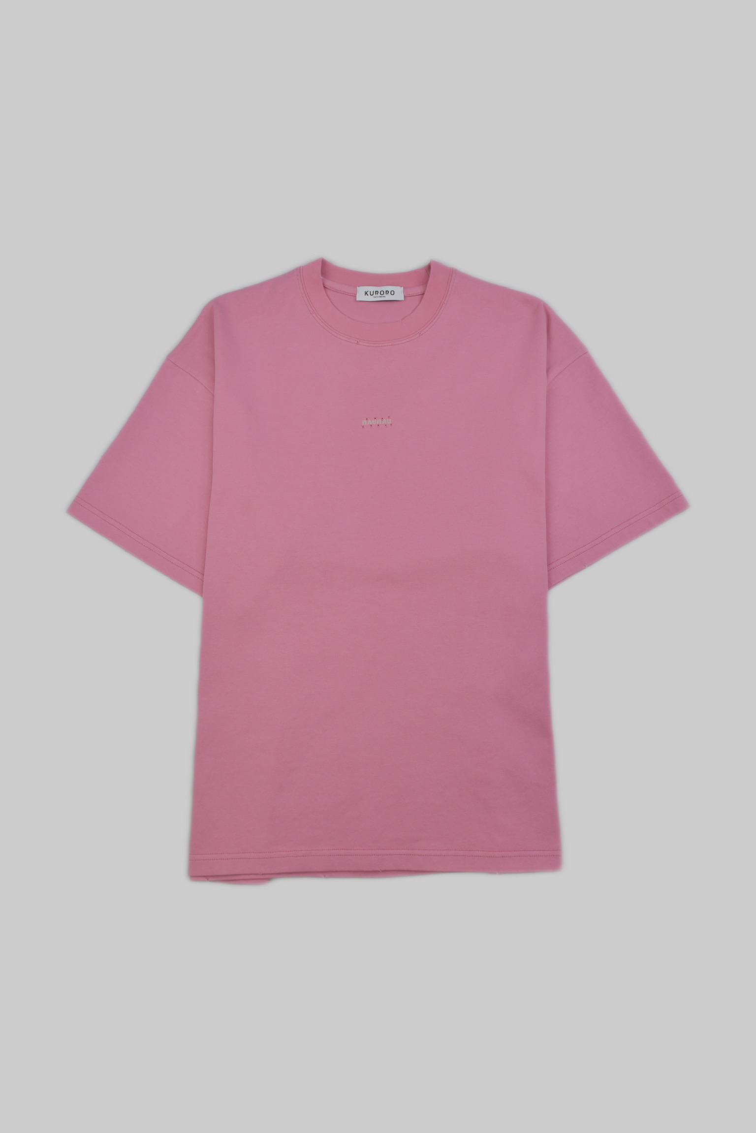 NAUNAU フロッキーロゴオーバーサイズTシャツ　    フェードピンク  サイズ: S