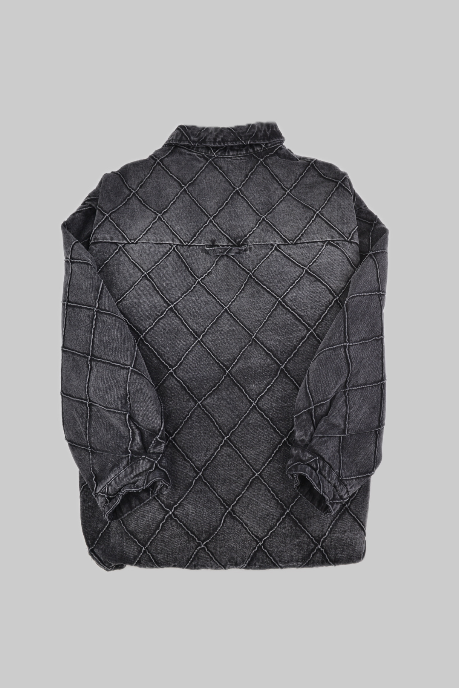 KURORO Quilted Denim Down Shirt Jacket（キルティングデニムダウンシャツジャケット）Vintage Black（ヴィンテージブラック） サイズ: M