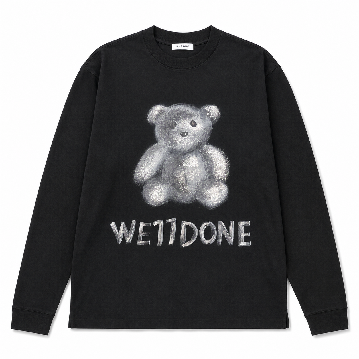 DISTRESSED TEDDY GRAPHIC L/S TEE ディストレスド テディ グラフィック ロングスリーブTシャツ　Black サイズ: M