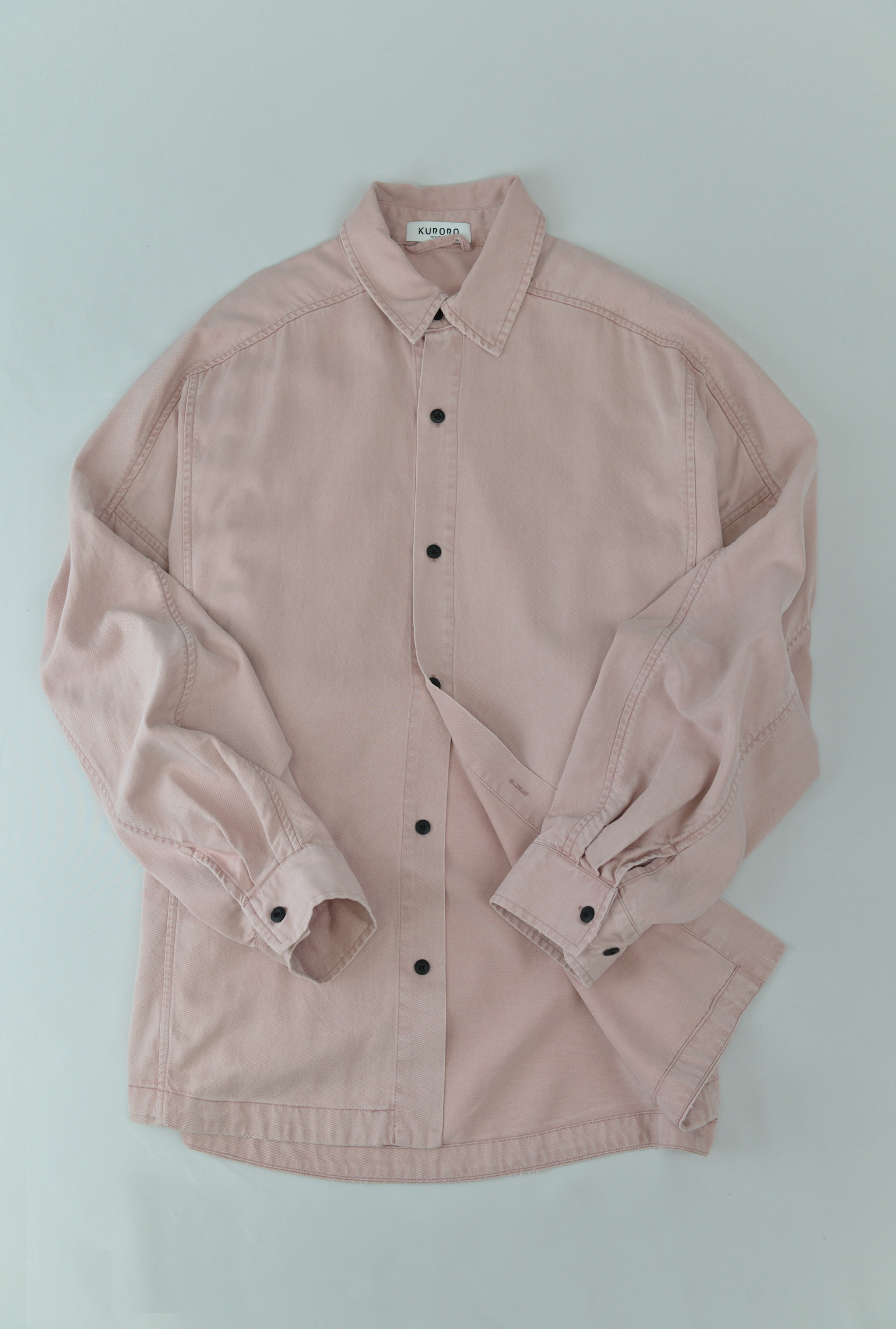 ウォッシュドデニムシャツ　ピンク