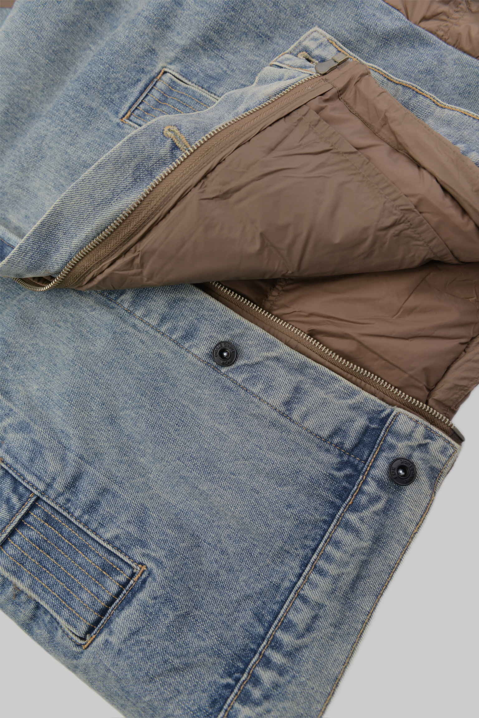 KURORO HYBRID DENIM DOWN JACKET – INDIGO BROWN ハイブリッド デニムダウンジャケット / インディゴブラウン サイズ: M