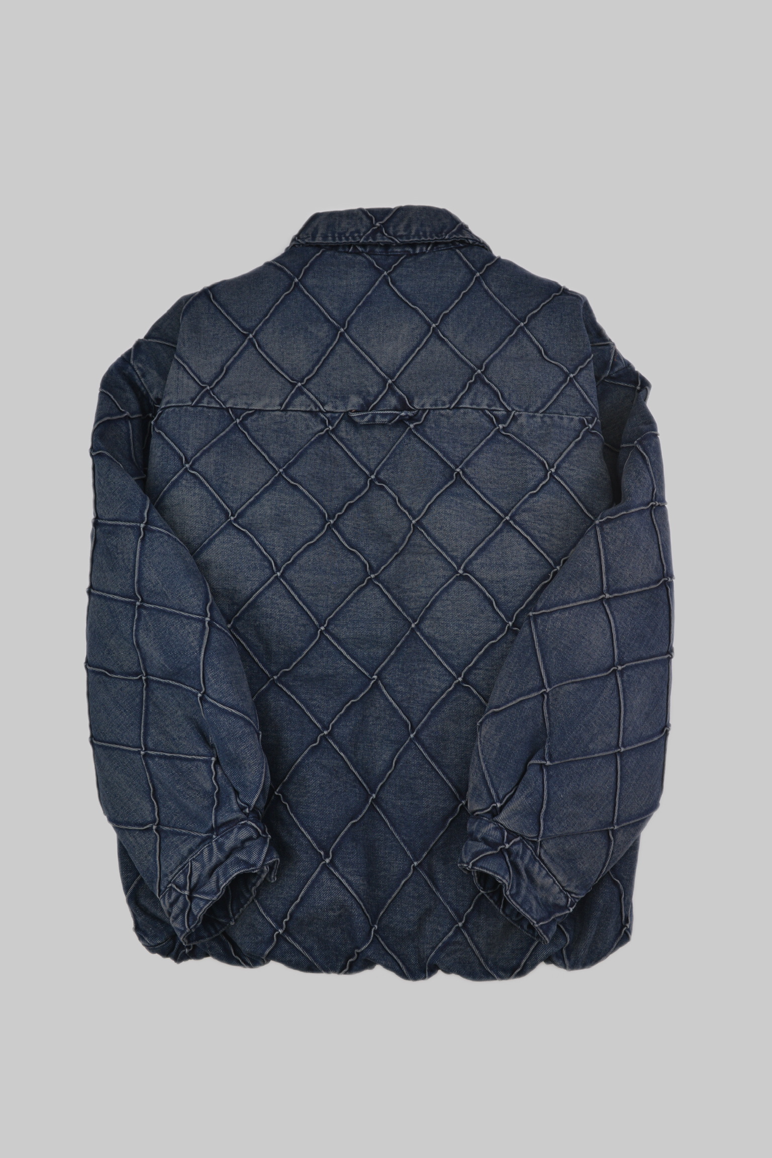 KURORO Quilted Denim Down Shirt Jacket（キルティングデニムダウンシャツジャケット）　Vintage Blue（ヴィンテージブルー） サイズ: M