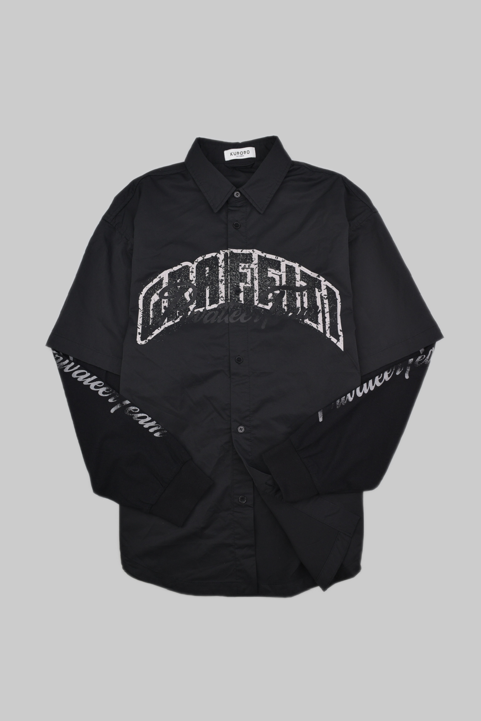 Vintage Layered Script Shirt （ヴィンテージ レイヤード スクリプト シャツ)     Jet Black サイズ: S