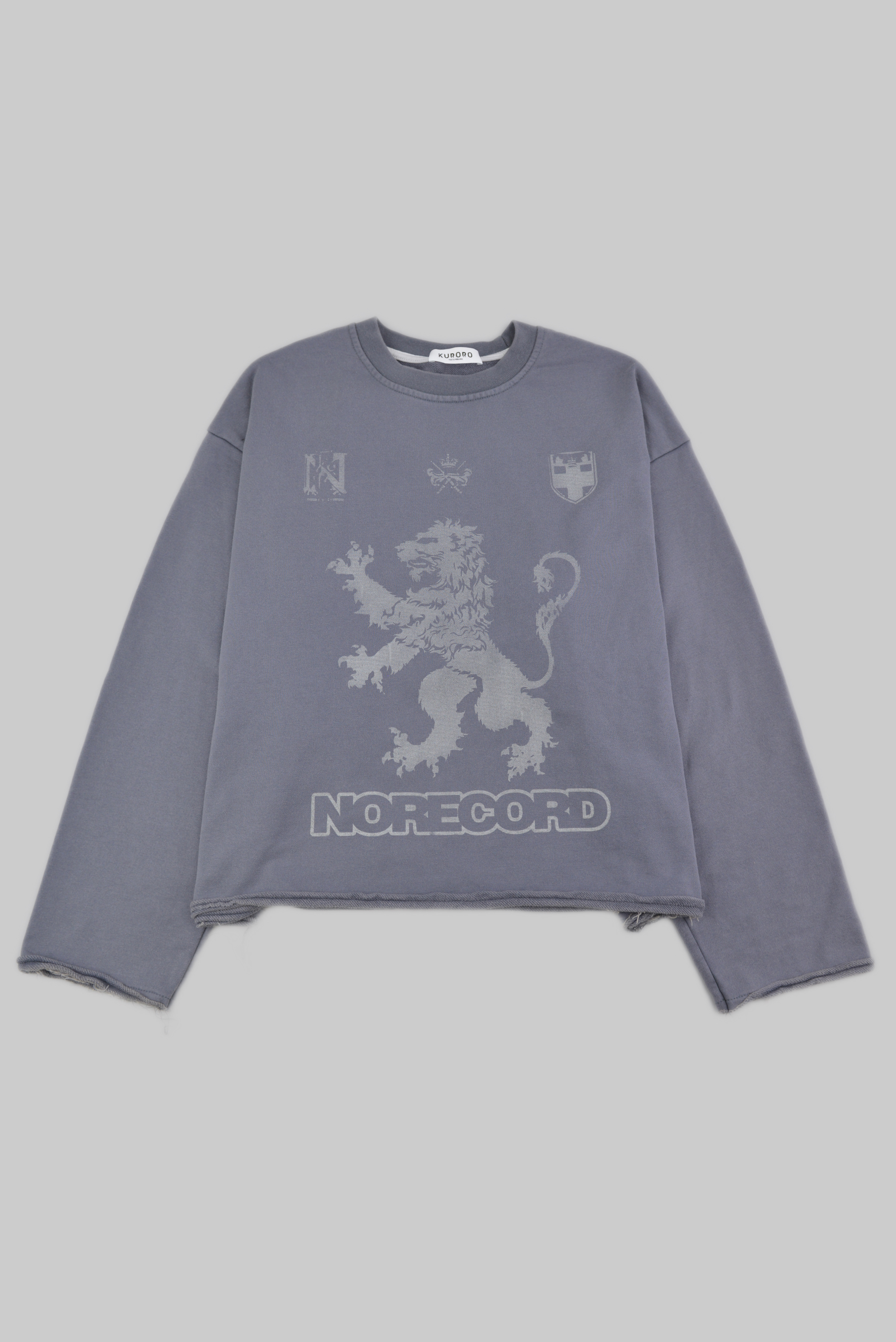 KURORO Heraldic Lion Crew Sweat （クロロ ヘラルディック ライオン クルースウェット）　Blue Gray