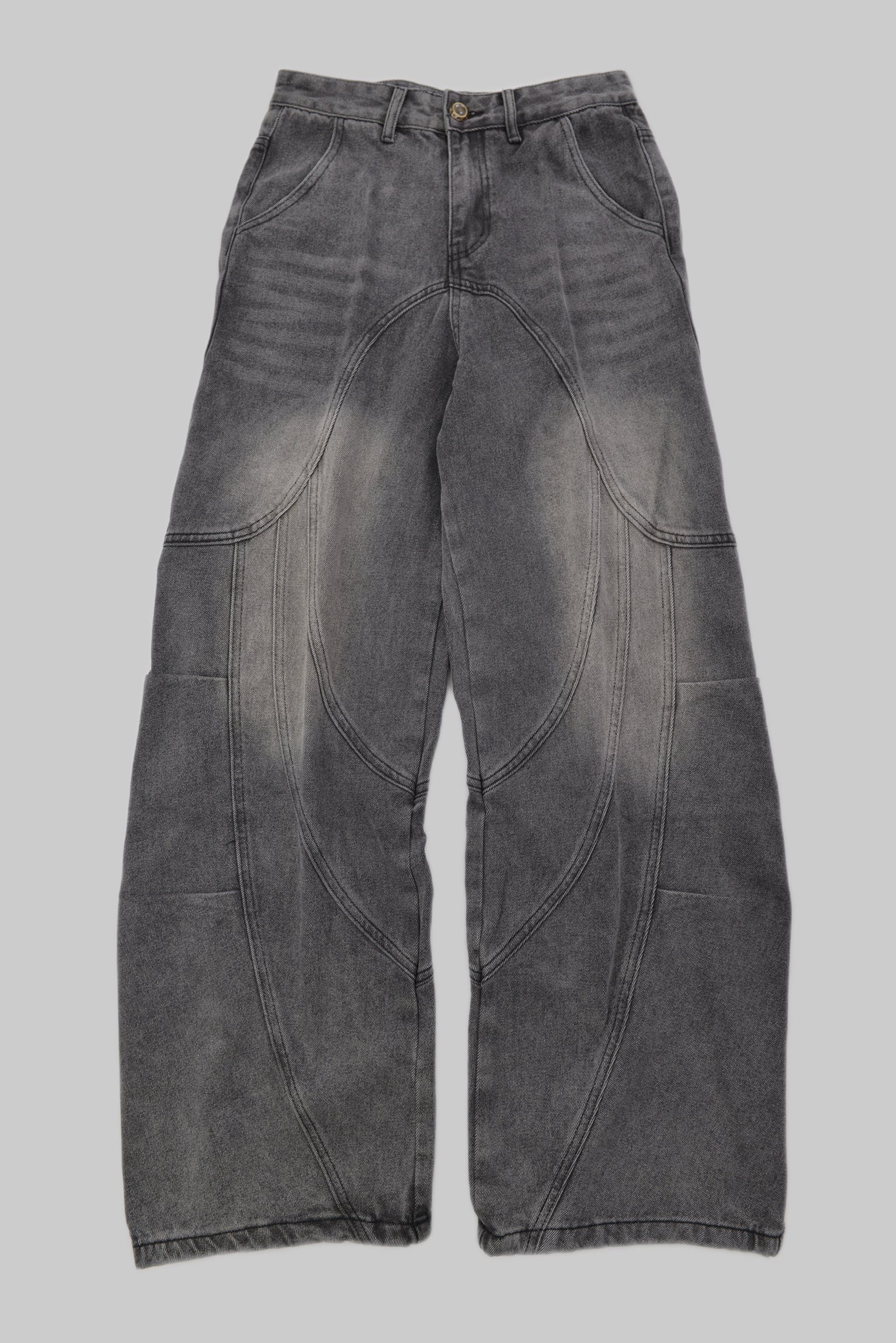 KURORO Vintage Wash Wide Cargo Denim / ヴィンテージウォッシュ ワイドカーゴデニム　グレー