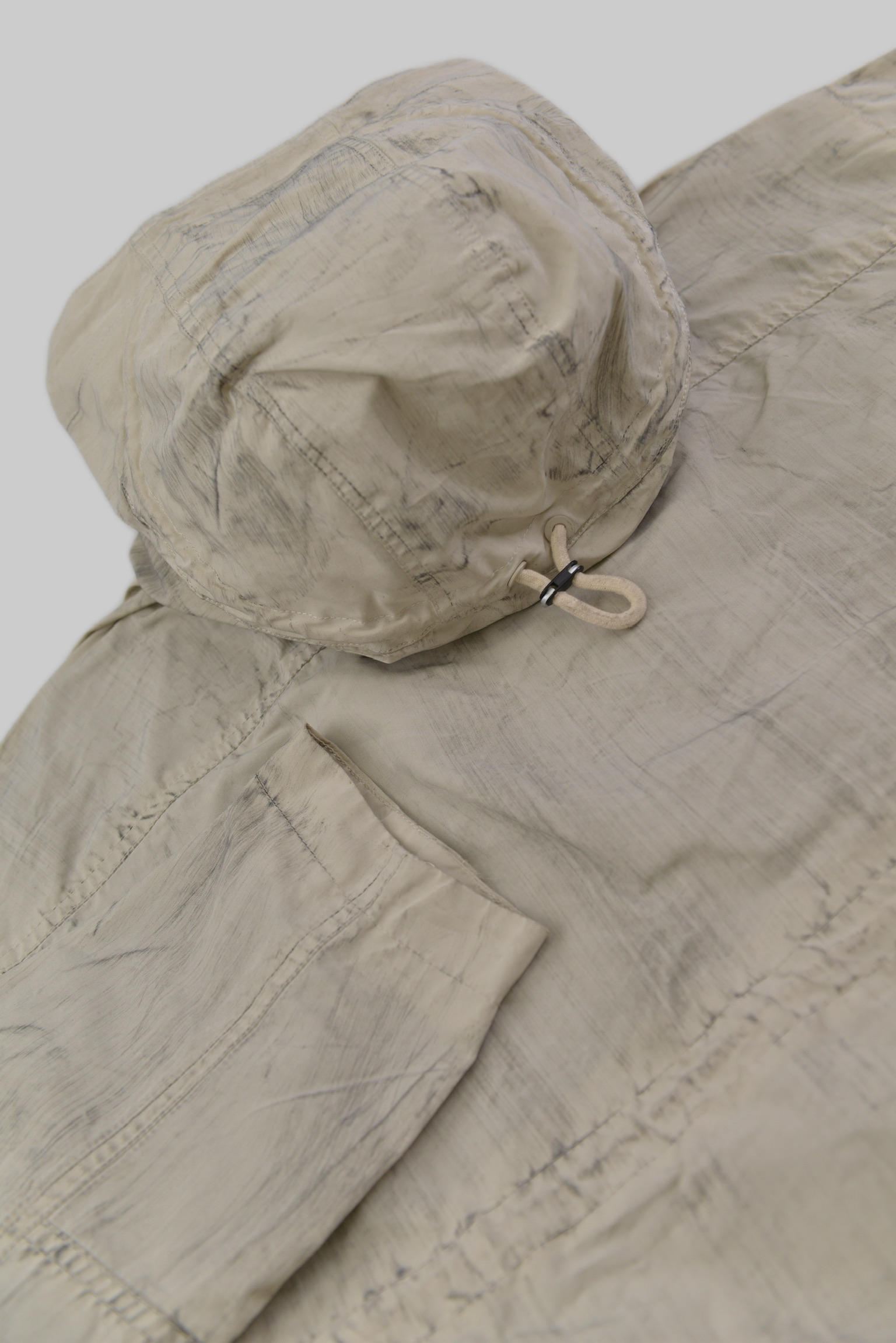 ウォッシュドライトグレーパーカジャケット サイズ: M