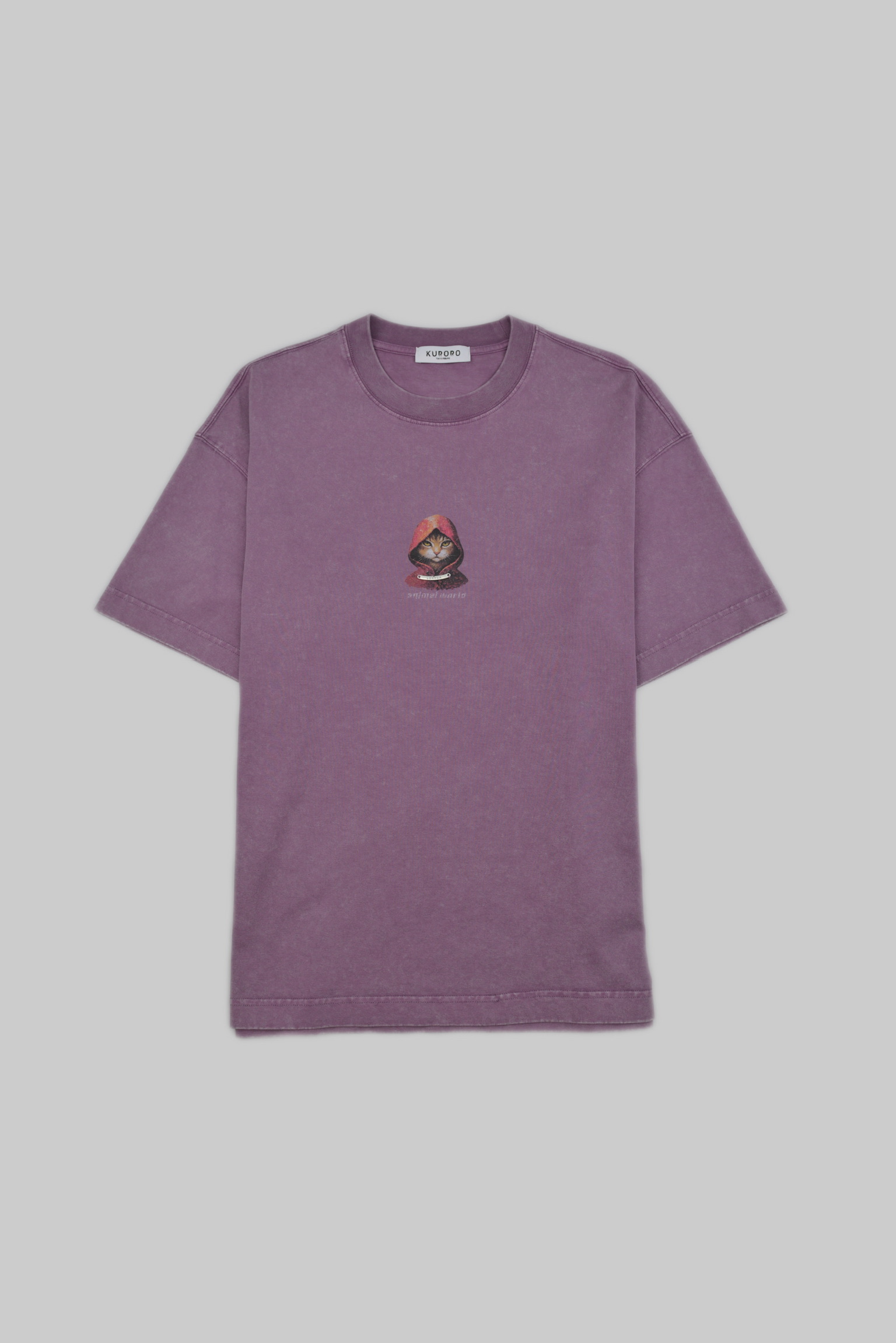 “ANIMAL WORLD” ヴィンテージキャットTシャツ　    Dust Pink