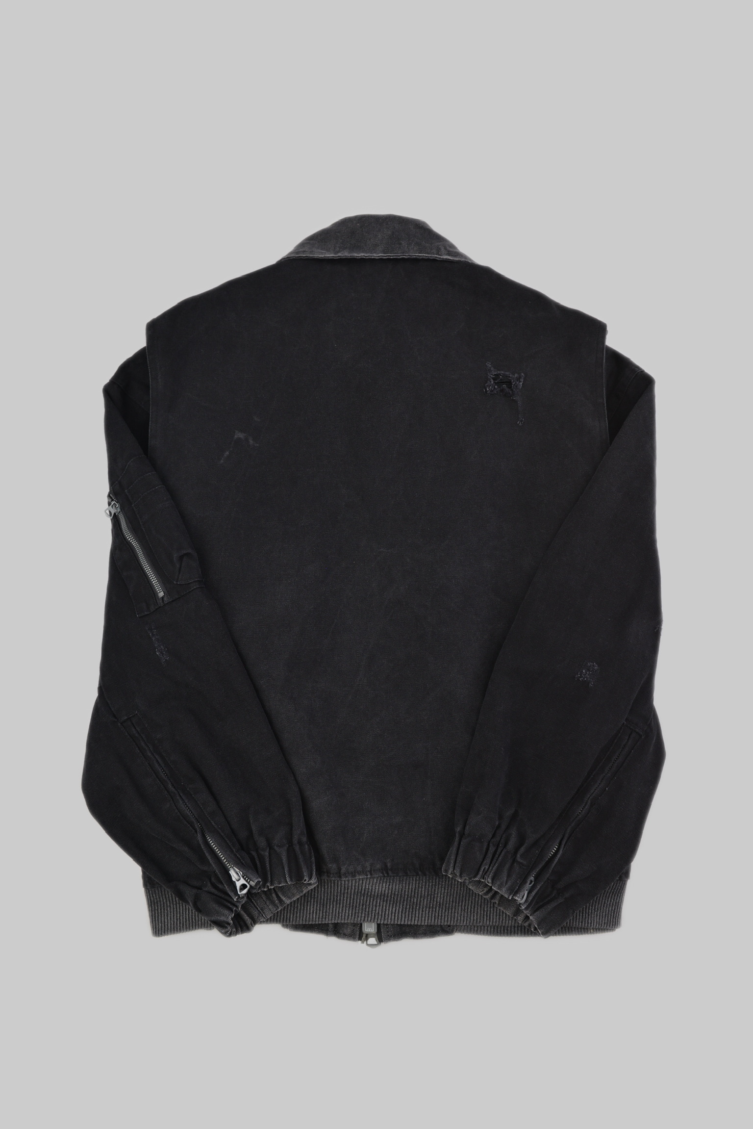 ヴィンテージウォッシュ・ブラックミリタリーボンバージャケット サイズ: M