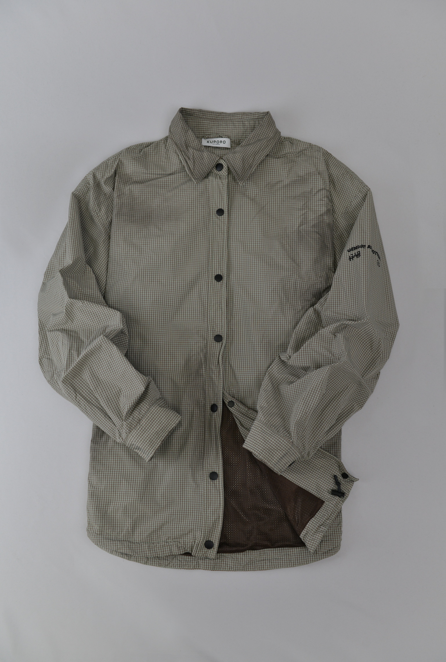 コーチシャツ　オリーブグリーン