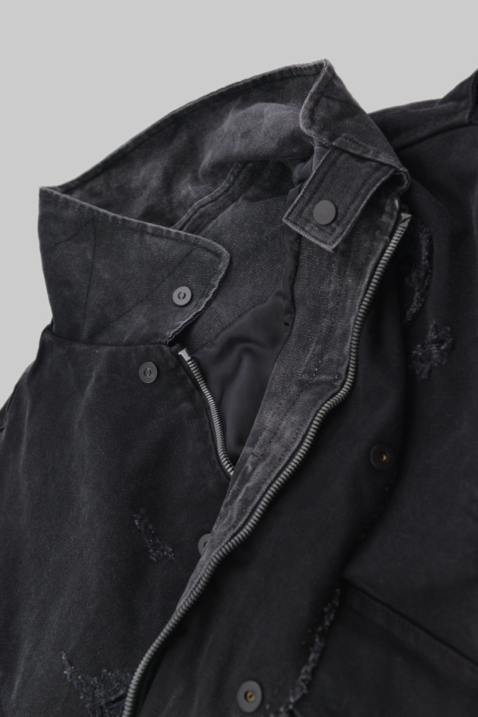 ヴィンテージウォッシュ・ブラックミリタリーボンバージャケット サイズ: M