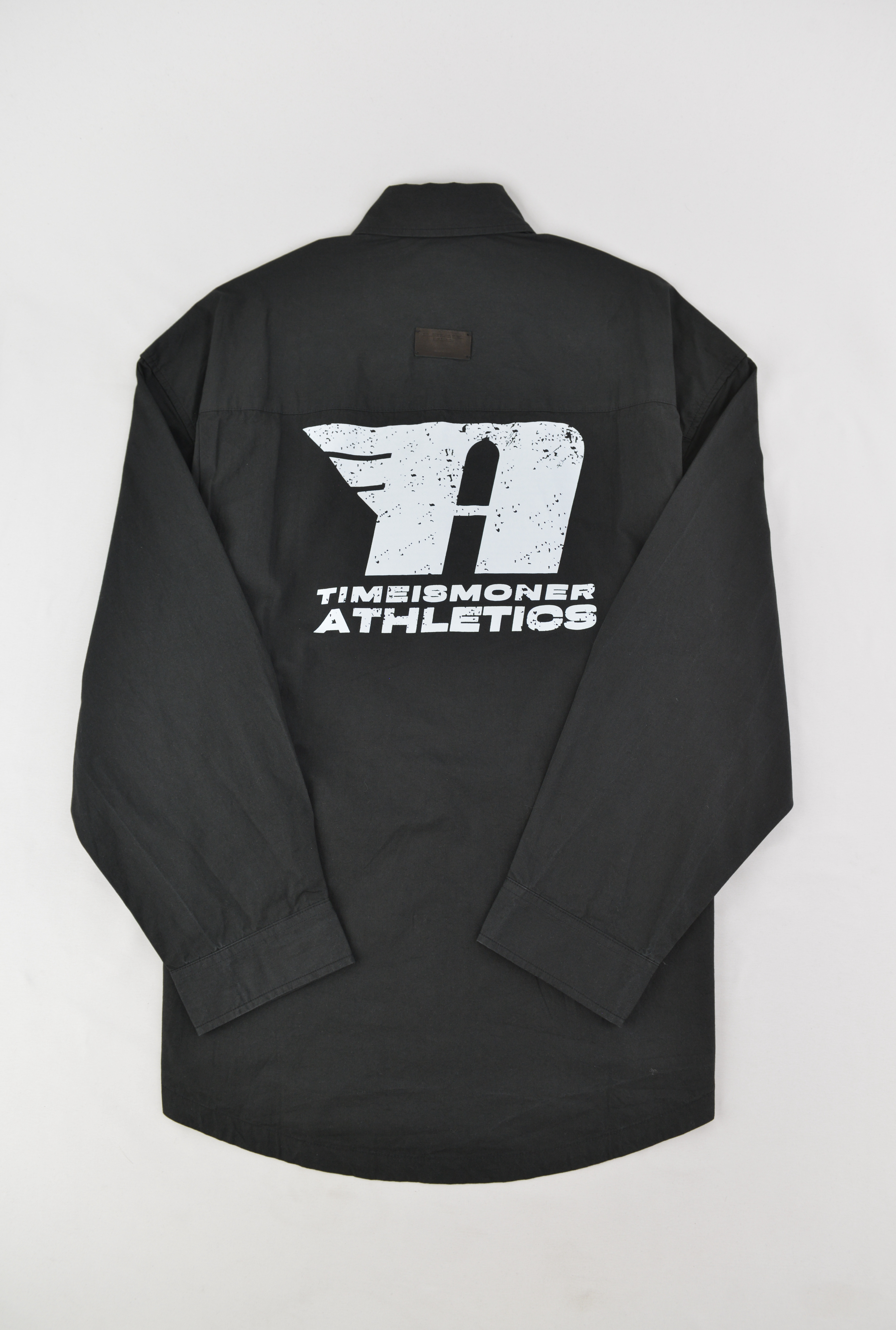 TIMEISMONEY ATHLETICS  ロゴプリントシャツ　ブラック サイズ: S