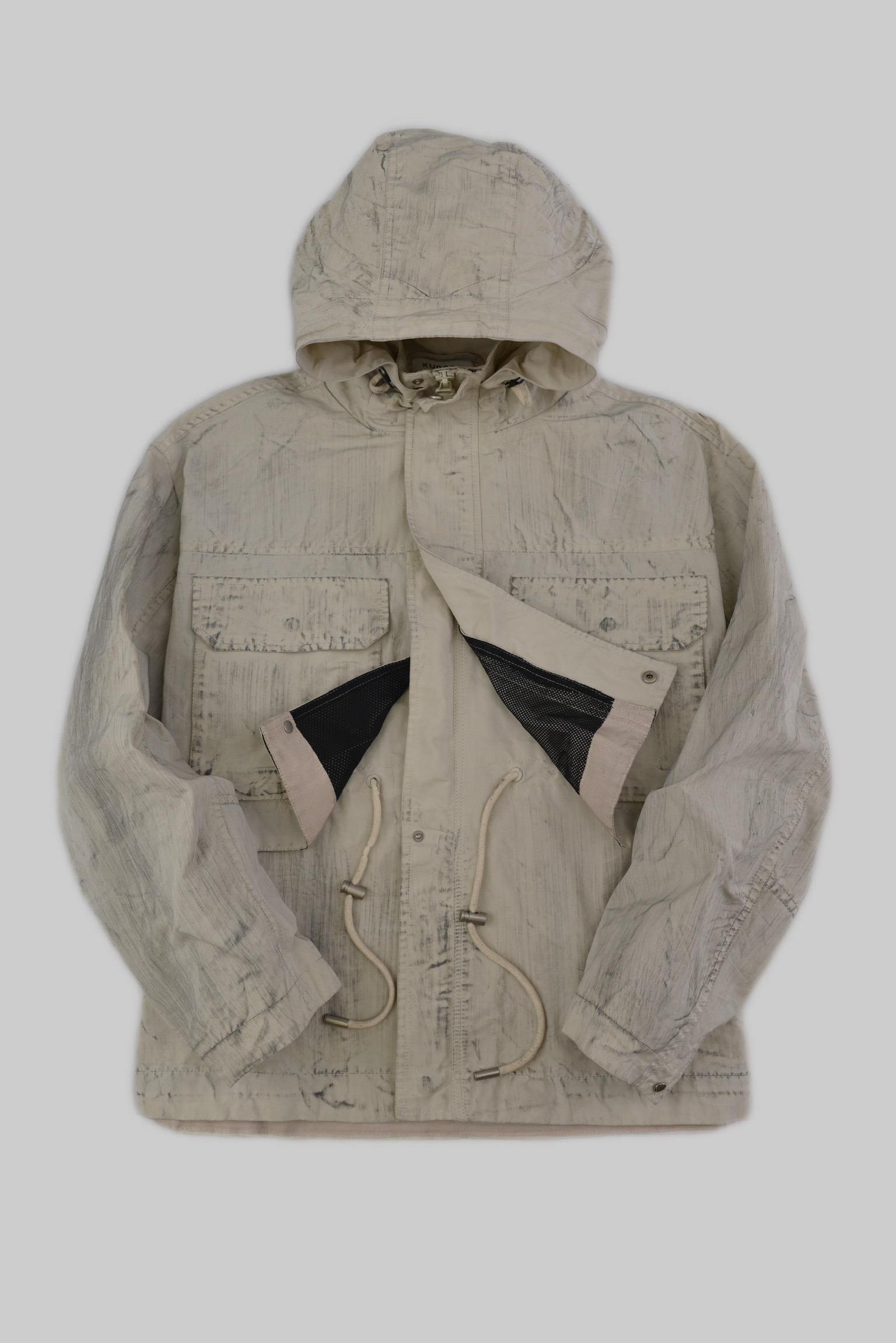 ウォッシュドライトグレーパーカジャケット サイズ: M