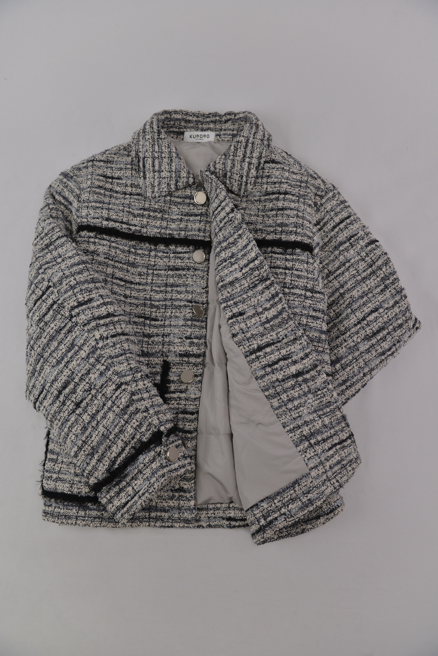 チェックツイードショートジャケット サイズ: XL