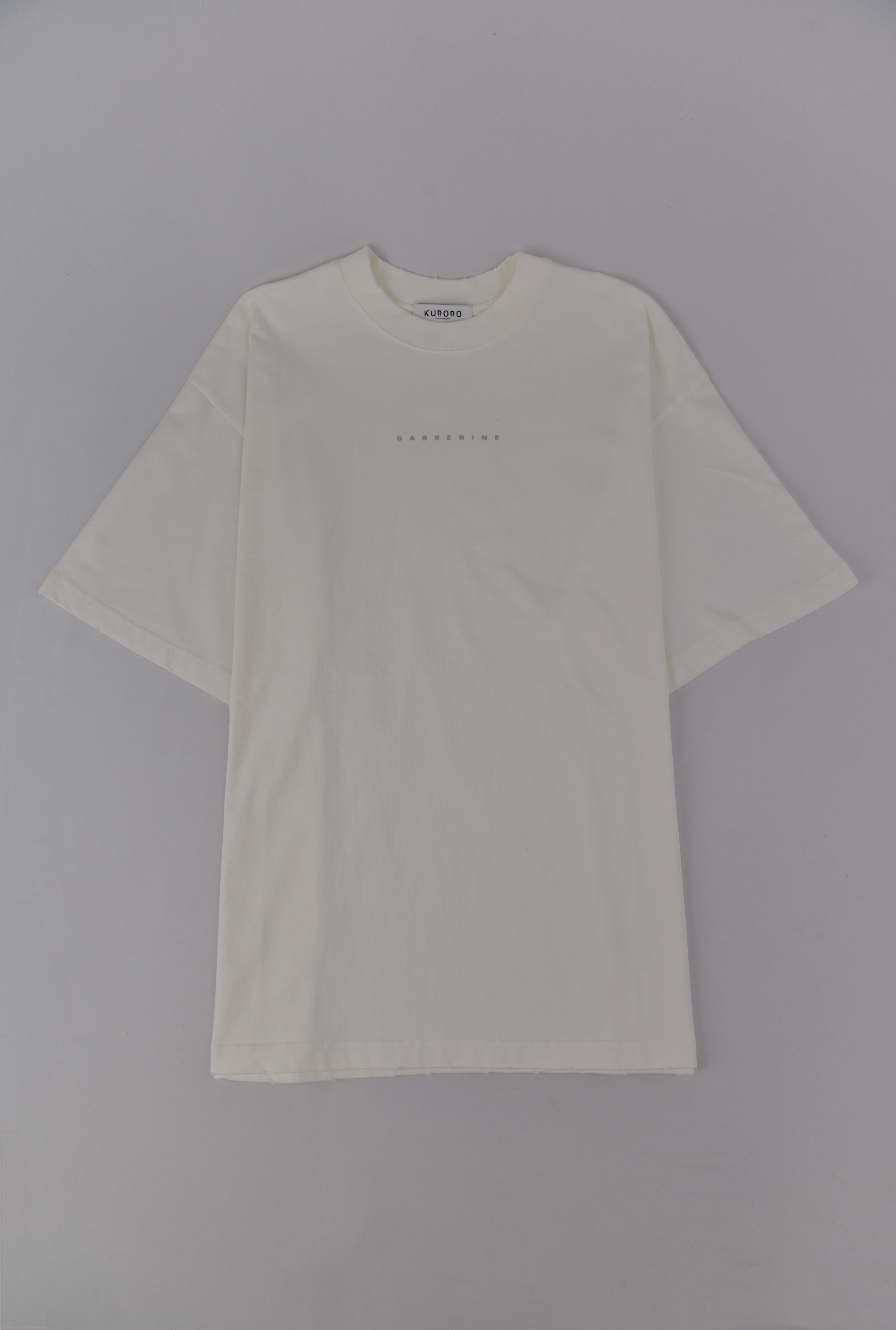 GASSERINE ピグメントウォッシュドロゴTシャツ　ホワイト