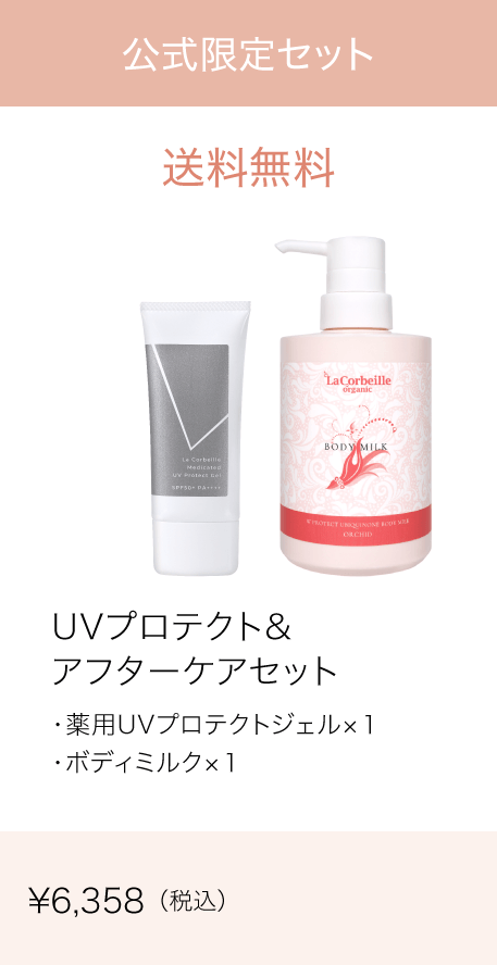 UVプロテクト＆アフターケアセット（薬用UVジェル50g、ボディミルク400ml：各1）