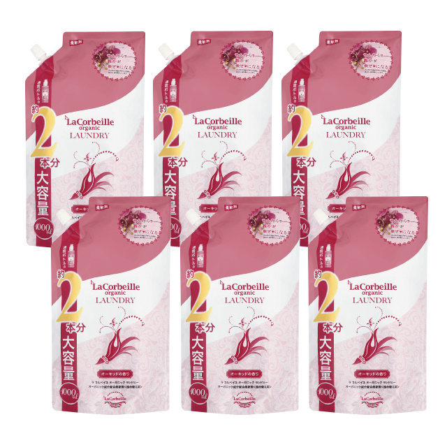 オーガニック ランドリー [柔軟剤] 詰め替え2本分 (オーキッドの香り) 6個セット