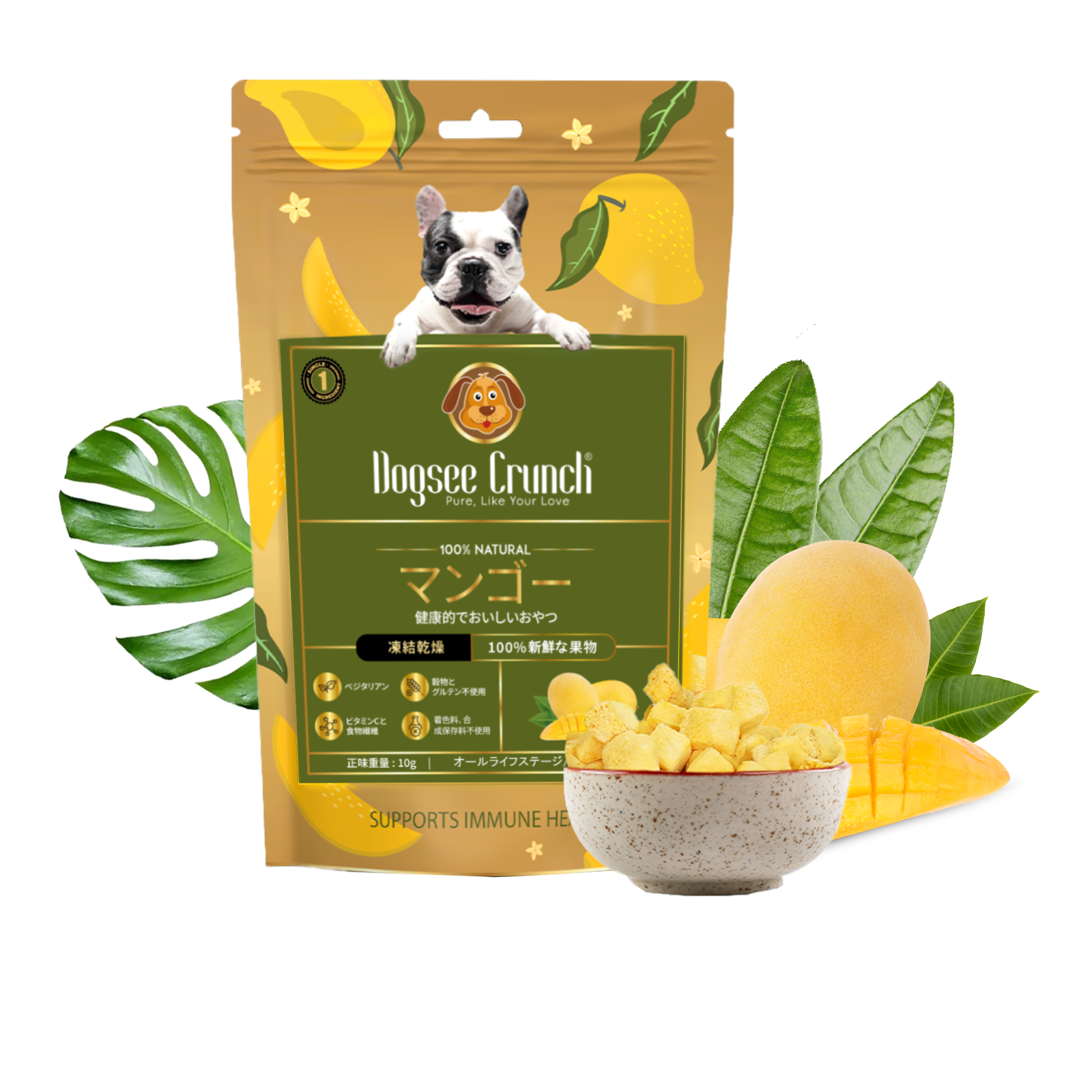 クランチ マンゴー 犬用フリーズドライおやつ 10g 