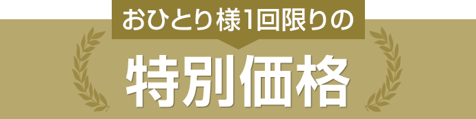 おひとり様1回限りの特別価格