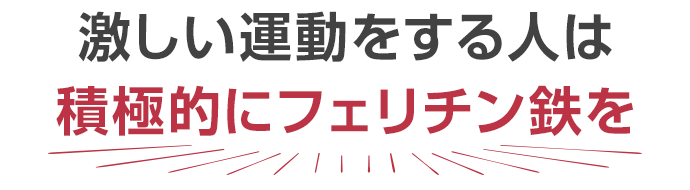 激しい運動をする人は積極的にフェリチン鉄を