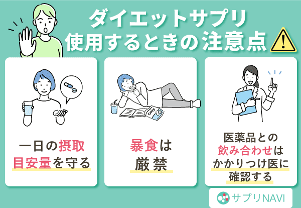 ダイエットサプリを使用するときの注意点