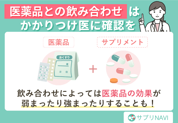 医薬品との組み合わせはかかりつけ医に確認を