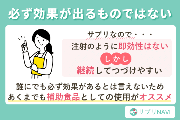 プラセンタサプリは必ず効果が出るものではない