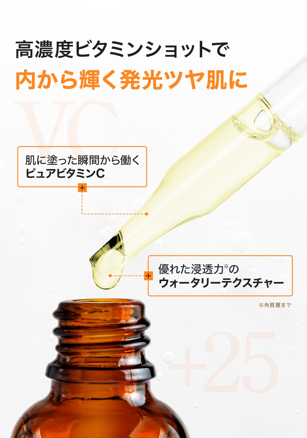 高濃度ビタミンショットで 内から輝く発光ツヤ肌に