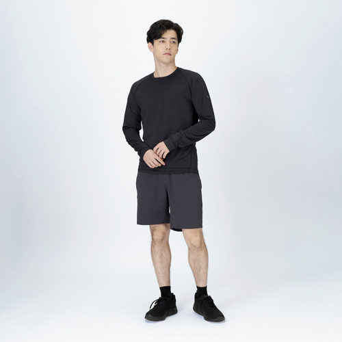FREEZE TECH 氷撃α 冷感シャツ長袖クルーネック White Black