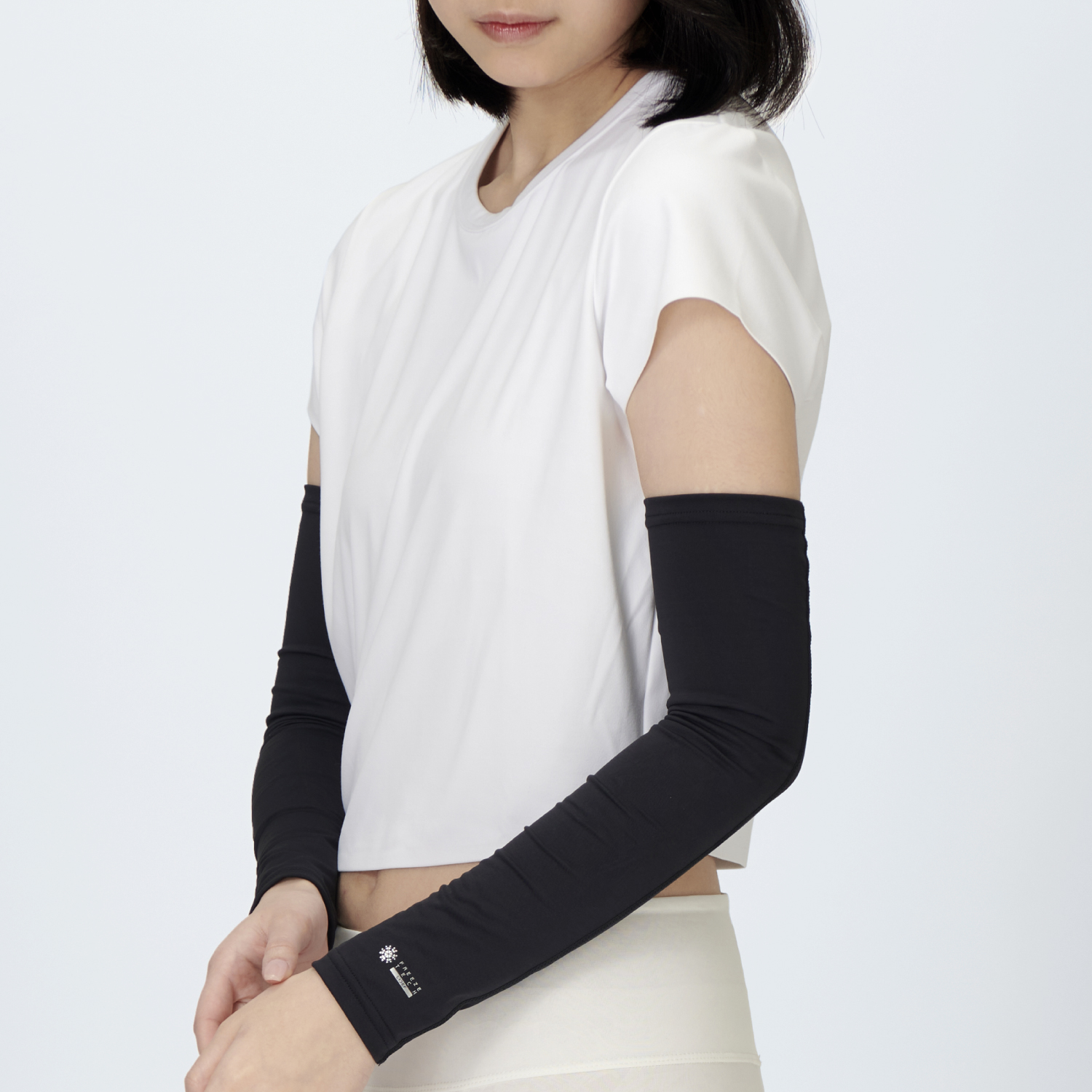 FREEZE TECH 氷撃α 冷感アームカバー ロングタイプ 両腕用 White Black LIDEF