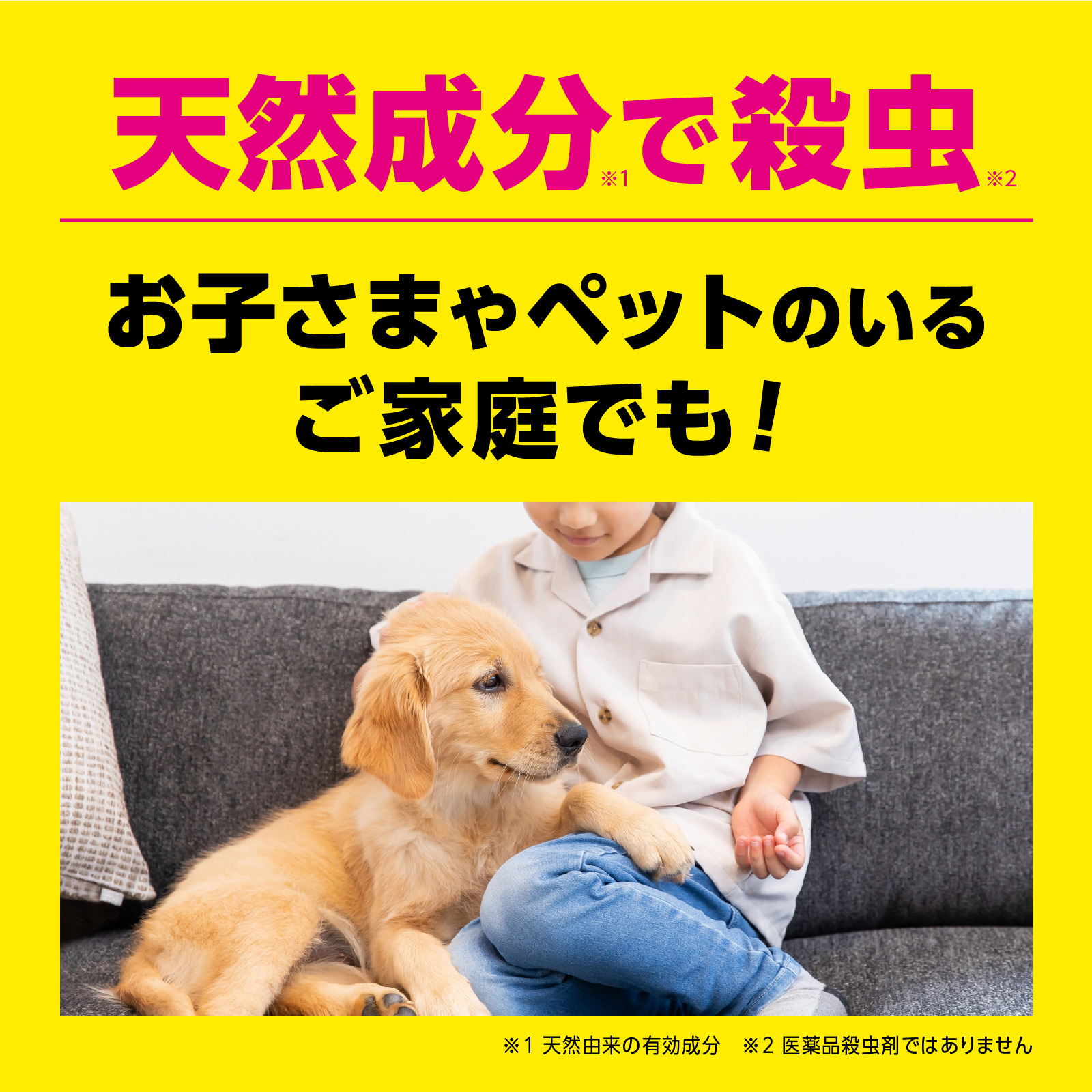 天然成分で殺虫　お子さまやペットのいるご家庭でも！