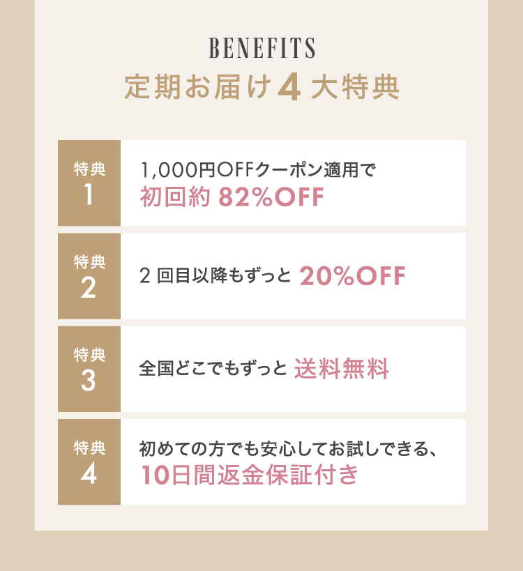 定期お届け4大特典