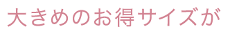 大きめのお得サイズが