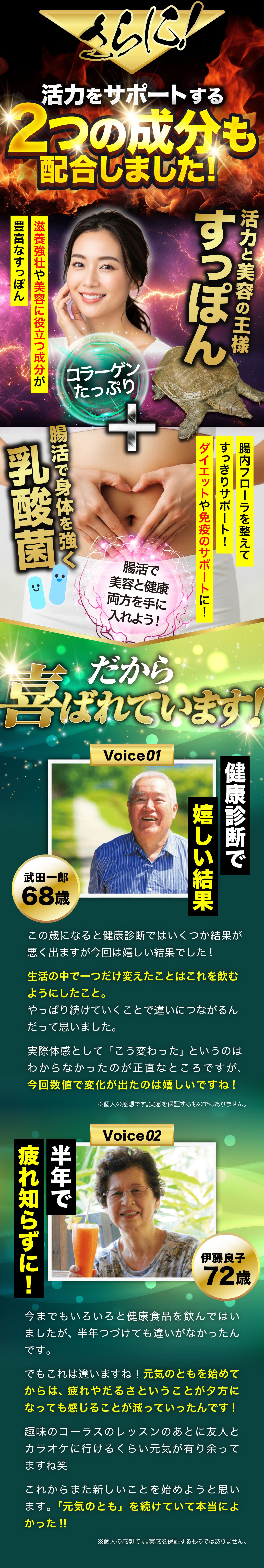 さらに活力をサポートするすっぽんと乳酸菌の成分も配合しました！だから喜ばれています！