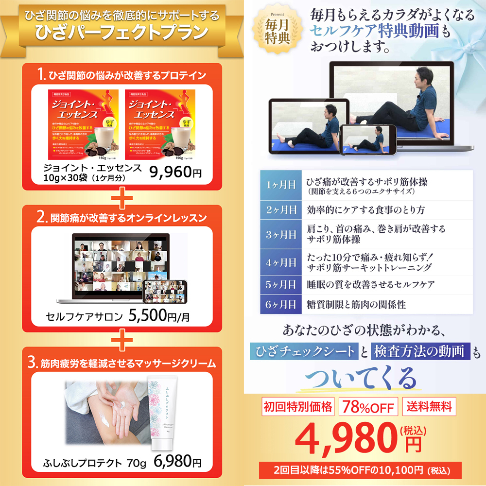 【プレミアム定期コース】 ひざパーフェクトプラン