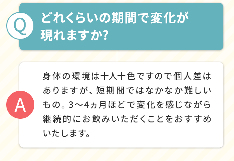 どれくらいの帰還で変化が現れますか？
