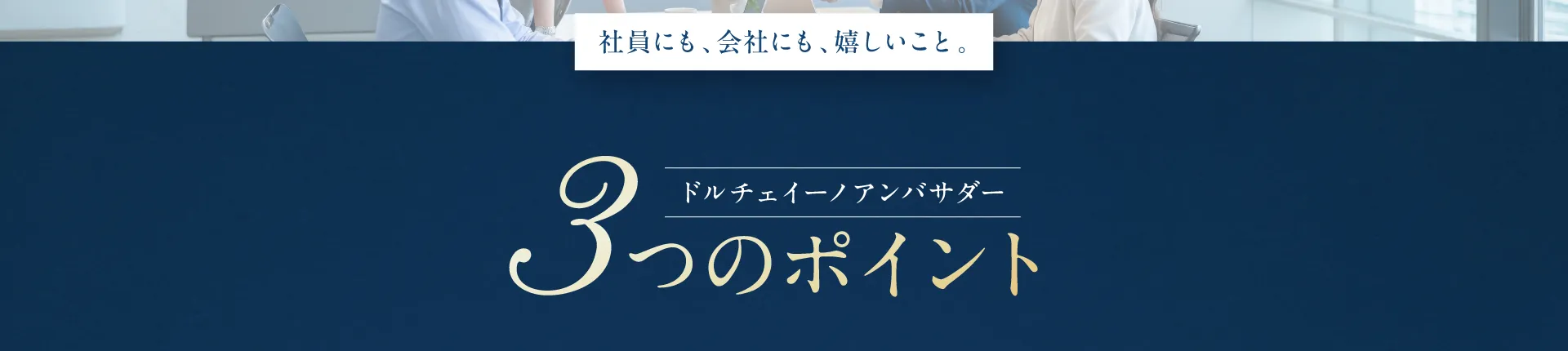 ドルチェイーノアンバサダー 3つのポイント