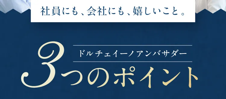 ドルチェイーノアンバサダー 3つのポイント