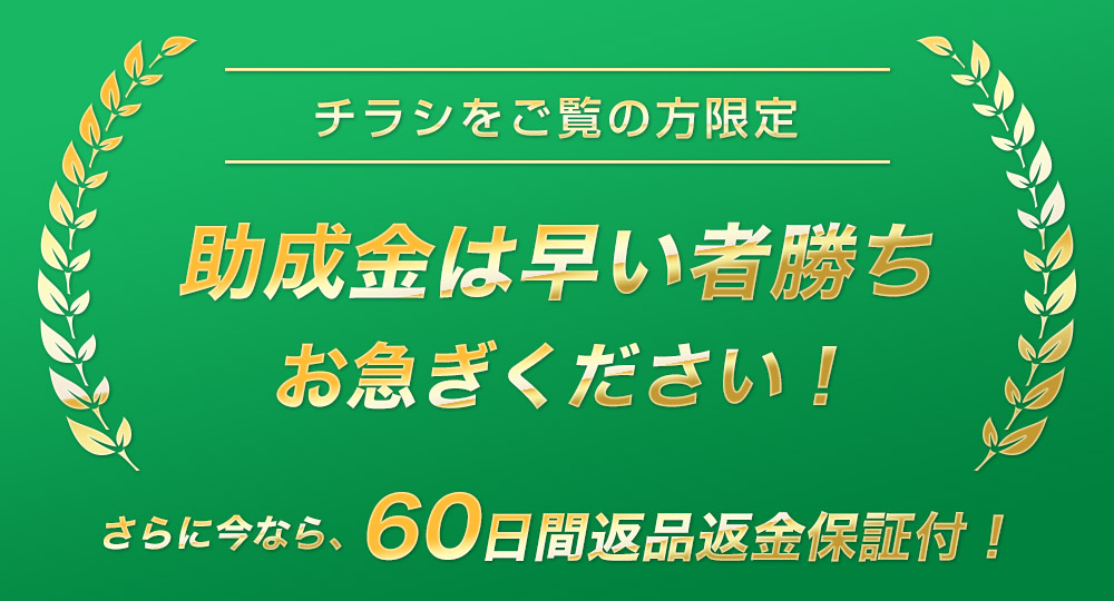 助成金は早いもの勝ち