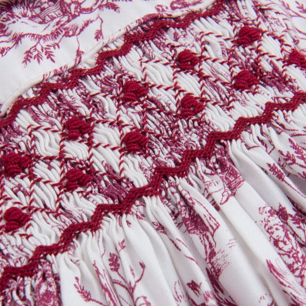 Philine Toile de Jouy スモッキングワンピース｜Annafie サイズ: 12M(80cm）