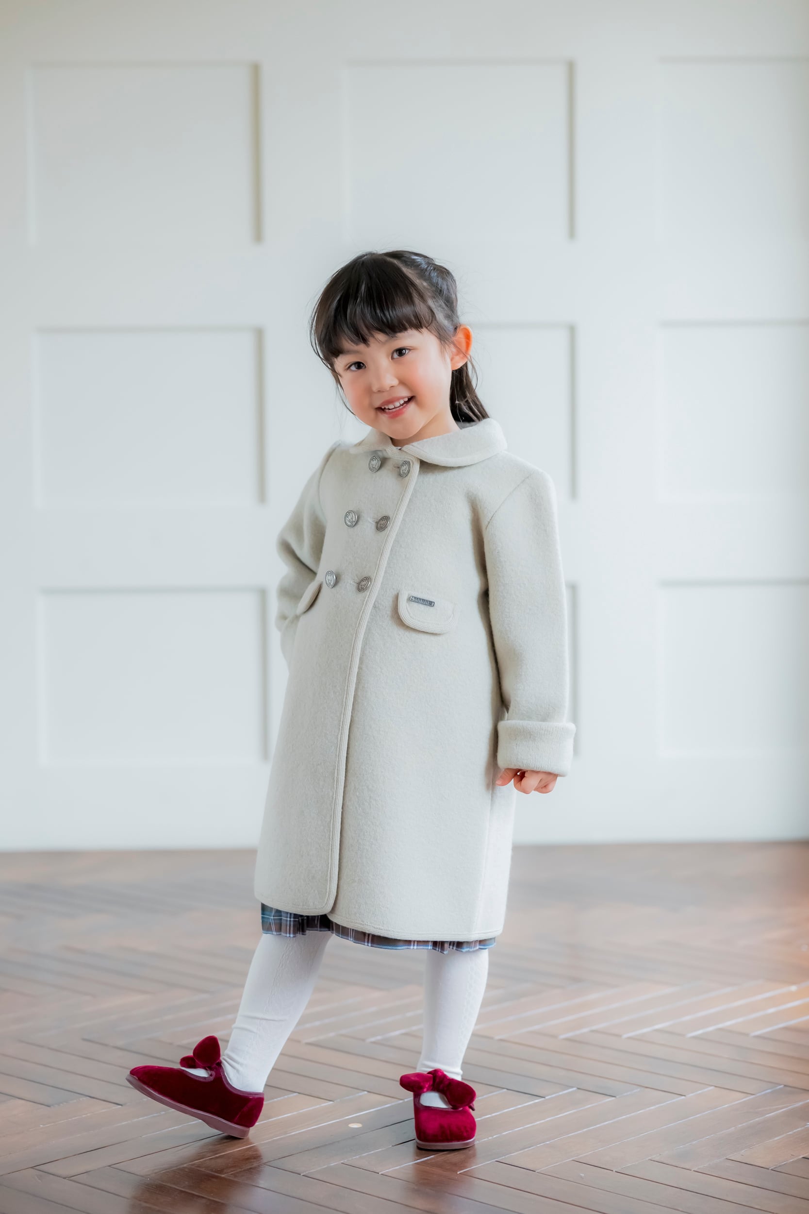 ダブルブレストコート（アイボリー）｜Marae サイズ: 4Y(104cm)